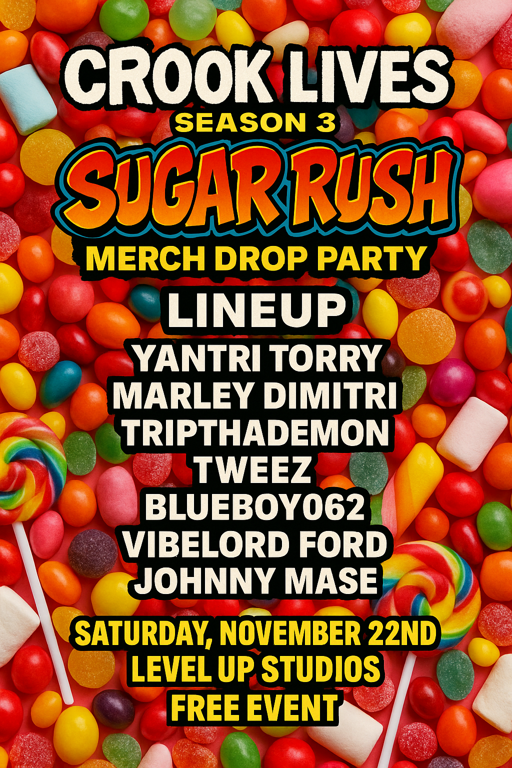 Crook Lives Season 3: Sugar Rush — A Merch Drop Party for the Culture {Event Preview}
