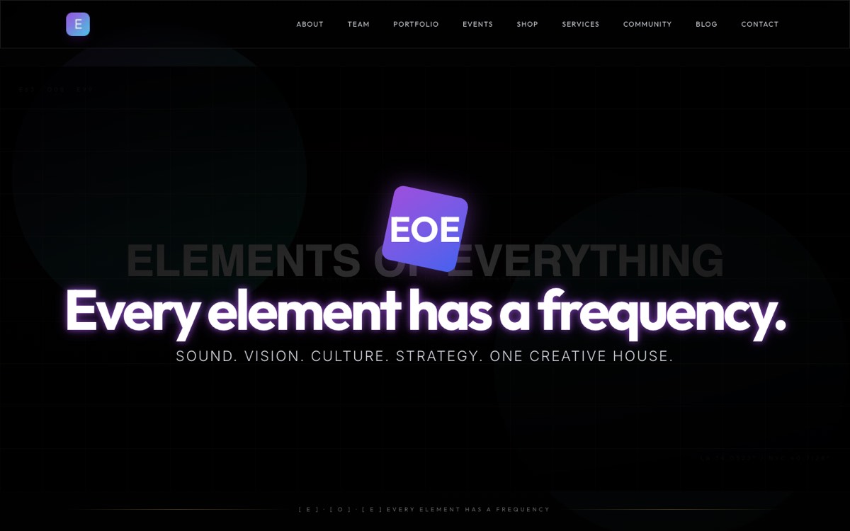 Elements of Everything homepage